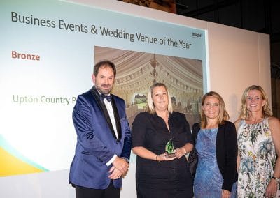 Emma Coveney and Cllr Vikki Slade accept our Business Events & Wedding Venue of the Year award